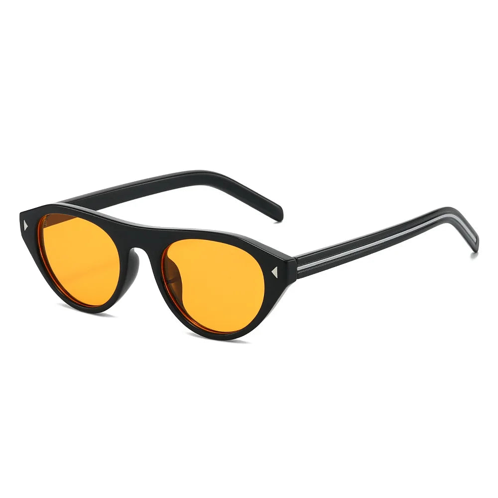 JNPCXI Vintage Cat Eye Sunglasses for Women Trendy Rivet Design Flat Top Sun Glasses Men Gafas De Sol Hombre S2611