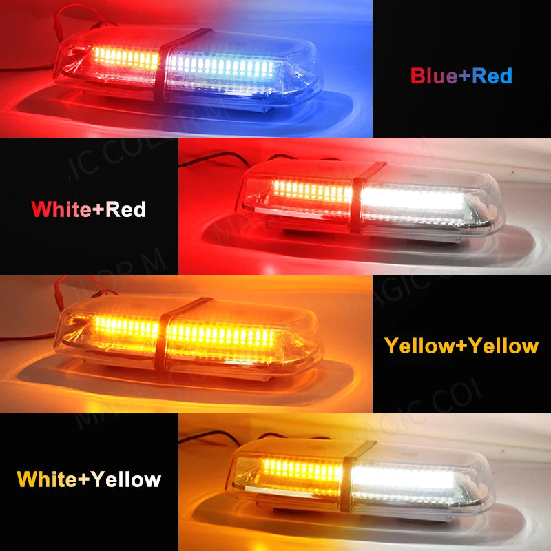 12V 24V Amber Yellow Truck Car Led Strobe Roof Lights Becaon Warning Emergency Rescue Magnetic Vehicle Ambulance 72SMD
