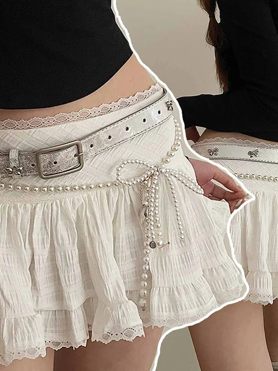 Bowknot Decorated Belt for Women 2025 New Korean Version INS Jeans With Skirts Simple And Versatile Minority