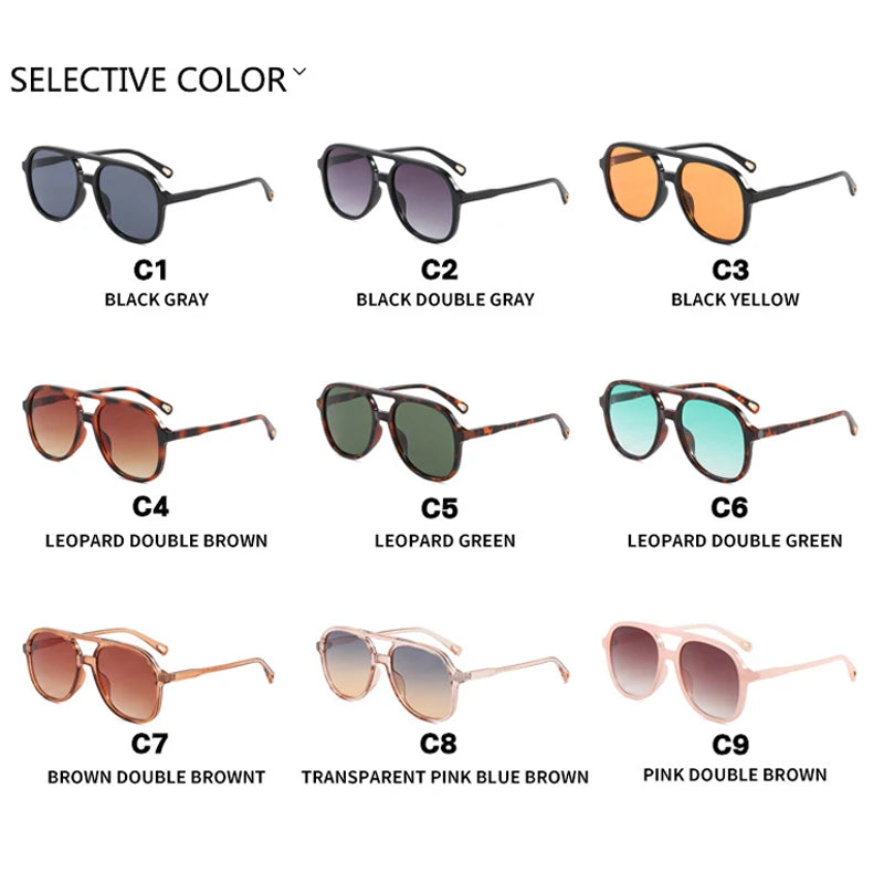 JNPCXI Retro Sunglasses Men Women Square Pilot Sunglasses Vintage Trendy Plastic Frame Sun Glasses