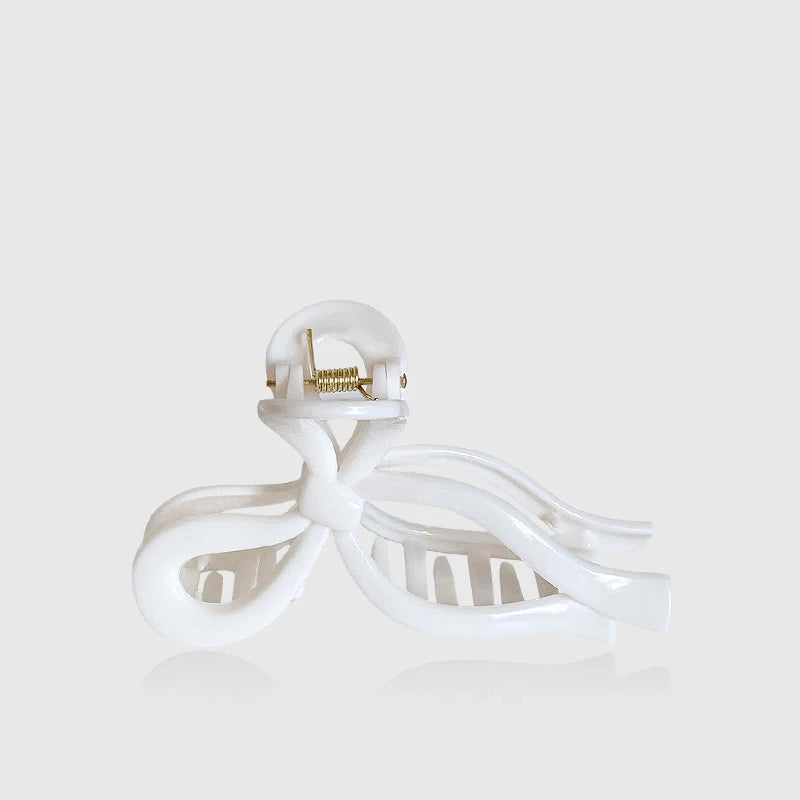 Solid Color Soft Silicone Bow Hair Clip for Woman Elegant Temperament Shark Clip Fashion Girl Ponytail Clip Hair Clamp