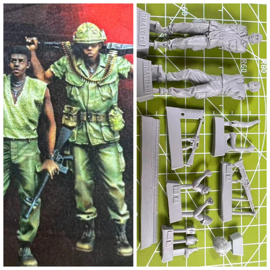1: 35 Resin Model Vietnam War Jungle Soldier Scene Model Toy Unpainted 2 People