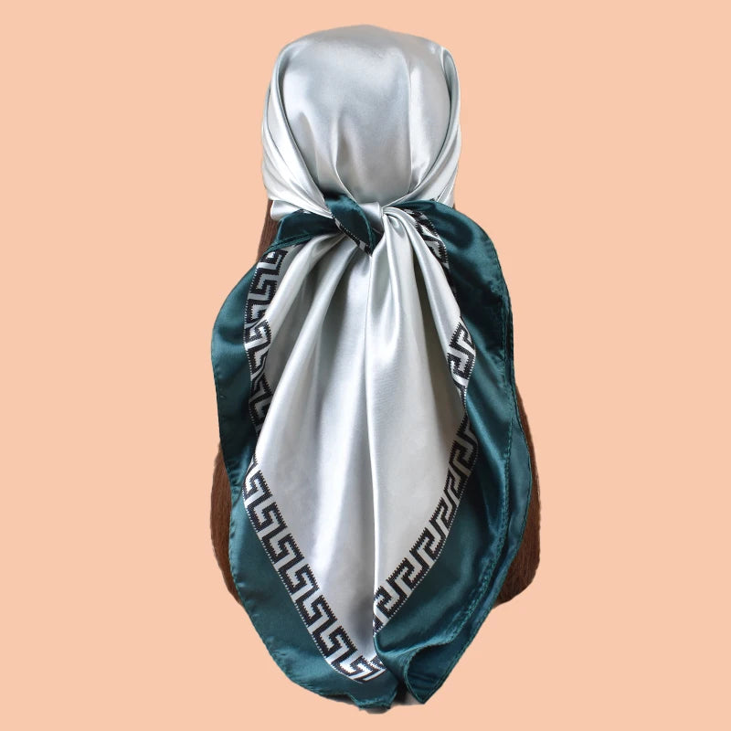 1PC Women's Summer Beach Accessory Fashion Satin Square Scarf 90*90inch Multi-use Headscarf Party Use Versatile Hair Towel