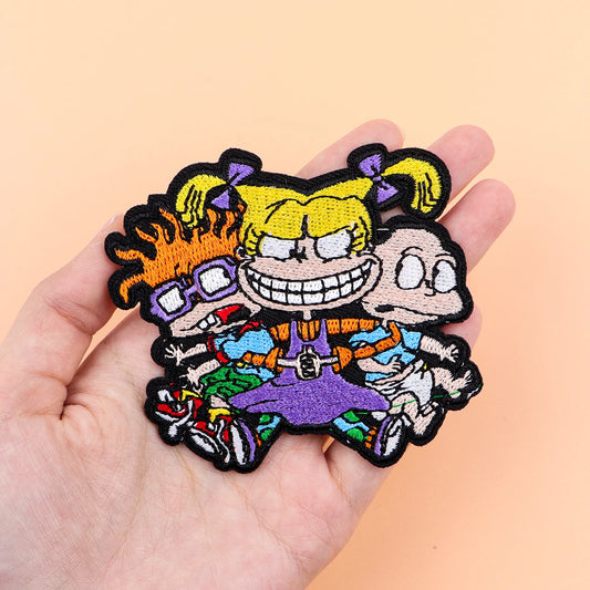 Cartoon Boy & Girl Iron On Patch Clothes Patch For Clothing Cute Embroidered Patch Garment Apparel Accessories Sewing Stickers