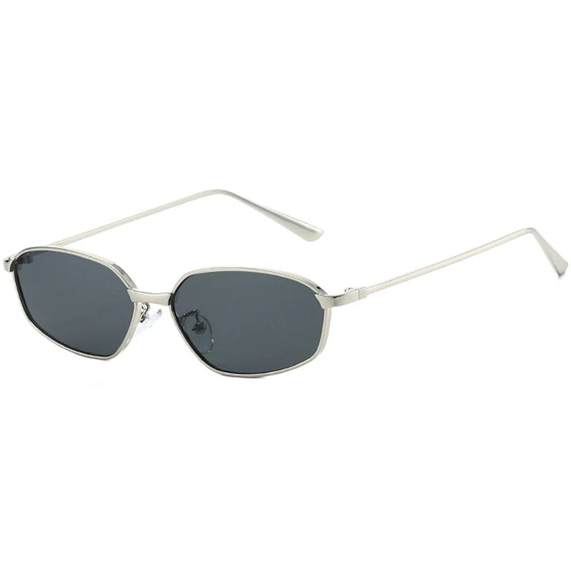 JNPCXI New Retro Y2k Punk Women Sunglasses Luxury Black Designer Metal Frame Sun Glasses Shades UV400 Eyewear