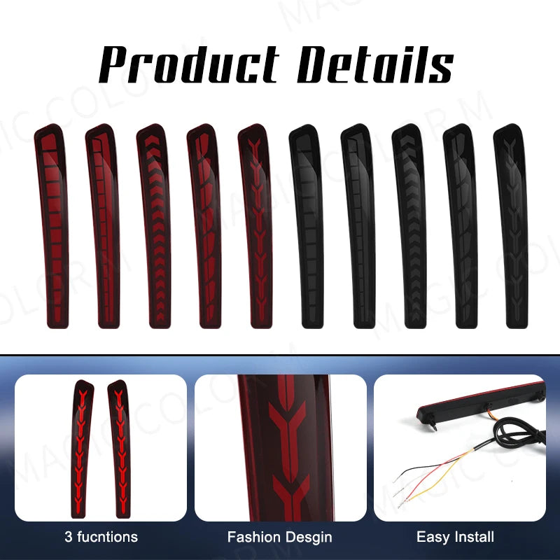 For Toyota Corolla Altis L LE XLE 2020 2021 Car Rear Bumper Reflector Red Smoked Sequential Turn Signal Light Brake Fog Lamp 12V