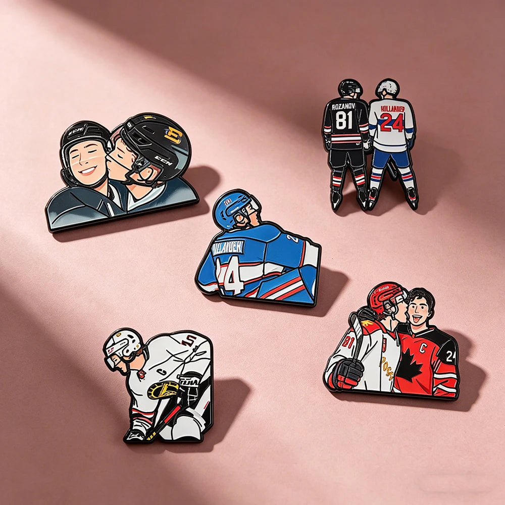 5 PCS"Heated Rivalry" Classic TV Show Enamel Pin 24/81 Numbe Woman Men Badge Backpack Collar Lapel Collection Jewelry Sports Fan