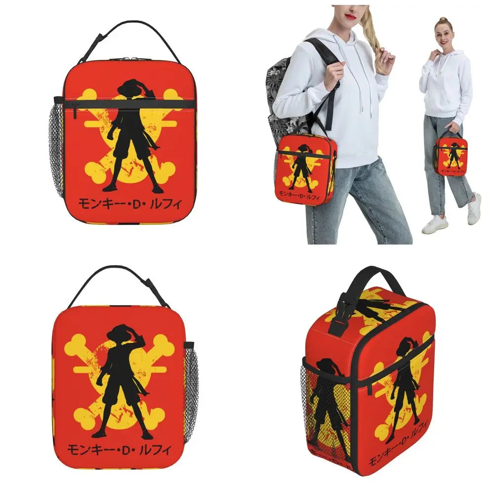 One Piece Monkey D Luffy Anime Insulated Lunch Thermal Bag Work School Bag M8