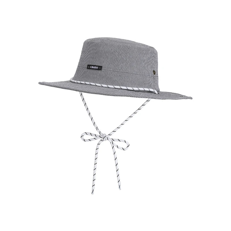 6150-New Spring/Summer Women's Outdoor Traveling Casual Multi-Functional Striped Wide-brimmed Sun Hat Quick-drying Fisherman Hat