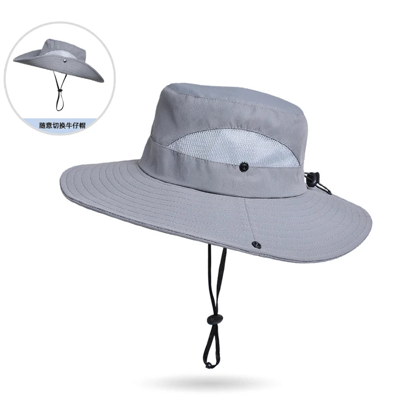 Xinbaoguan 100% Polyester New Spring/Summer Big Eaves Sun Protection and Sunshade Fishing Hat Breathable and Versatile Sun Hat