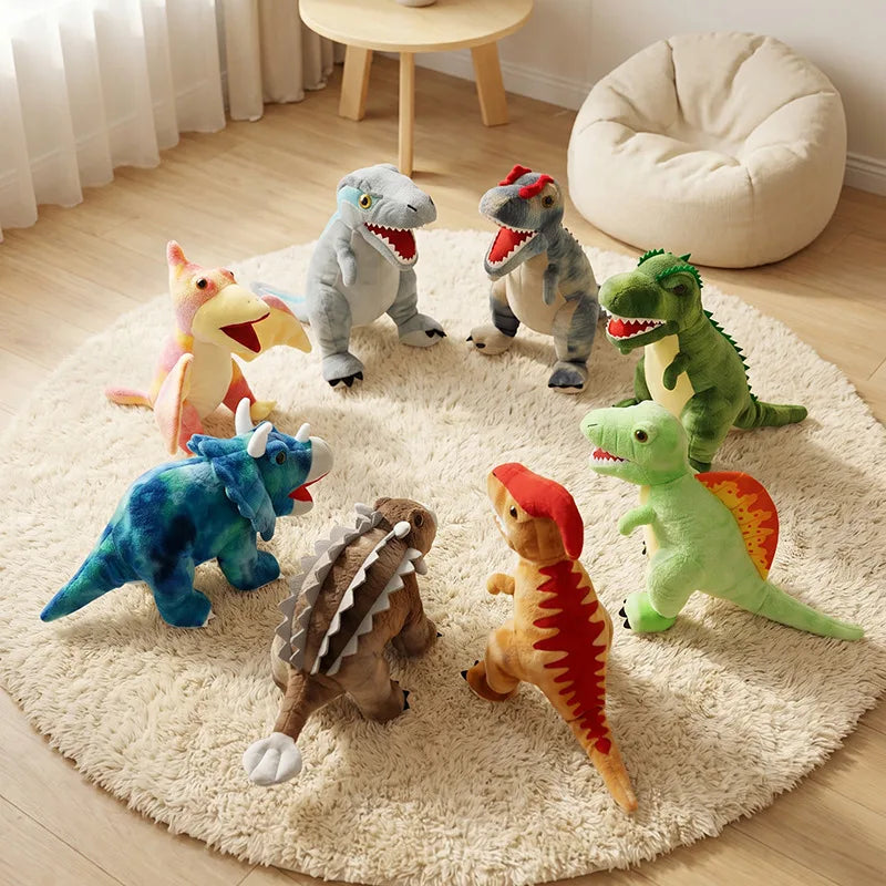 Jurassic Dinosaur Plush Toys T-Rex Velociraptor Ankylosaurus Stuffed Animals Soft Dinosaur Dolls Boy Gift Stuffed Dino Plushie
