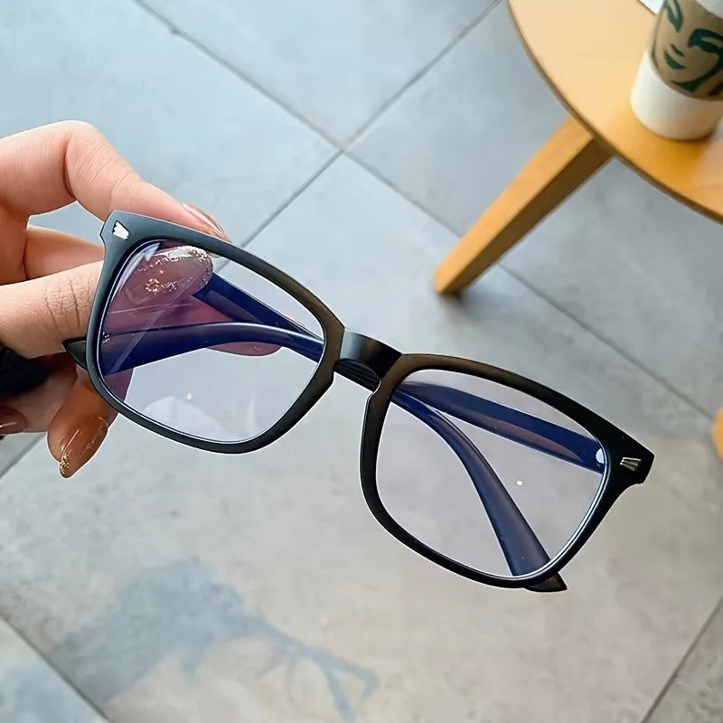 Vintage Square Frame Anti-Blue Light Glasses for Women  Durable PC Frame Ideal for Reading and Computer Use