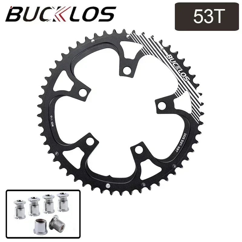 BUCKLOS 5 Bolts 110BCD Road Bike Chainring Lightweight Bicycle Crown 50-34T 52-36T 53-39T for Shimano Sram Crankset