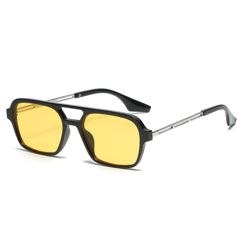 JNPCXI Quality Fashion Double Bridges Women Square Sunglasses Fashion Men Ocean Film Shades UV400 Trending Sun Glasses