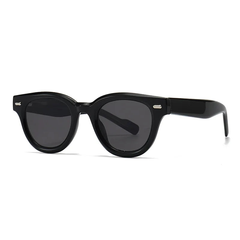 JNPCXI New Round Sunglasses Men Shade Sun Glasses CP Stainless Steel Core Quality Driving Fishing Uv400