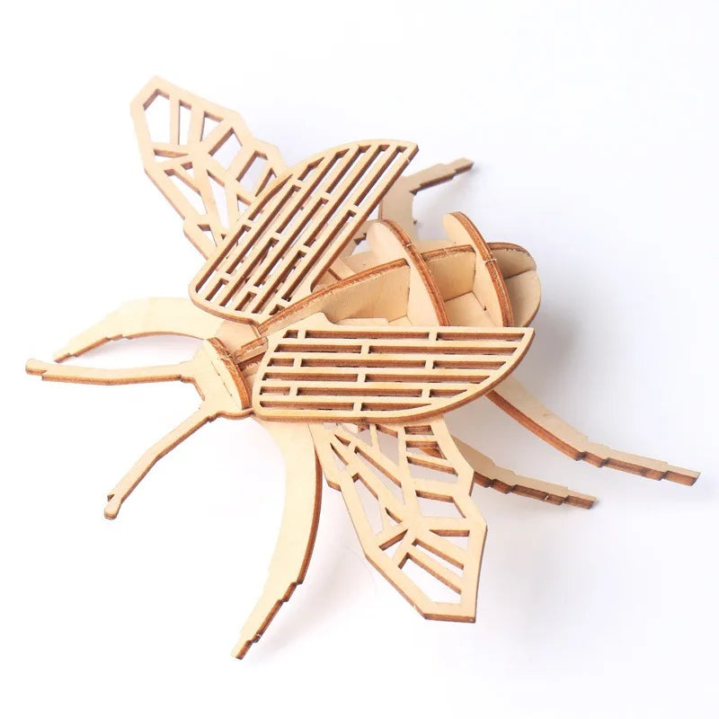 Wooden Multi-insect Three-dimensional 3D Puzzle Puzzle Toy Children's Advanced Educational Toy Creative Assembly Model