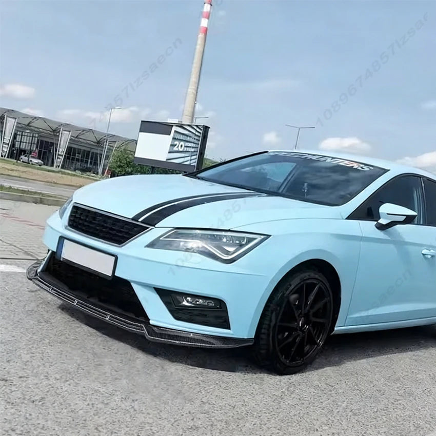 For Seat Leon 3 MK3 MK3.5 5F TDI TSI ST SC 2012-2019 Front Bumper Spoiler Diffuser Lip Lower Splitter Guard Body Kit Gloss Black