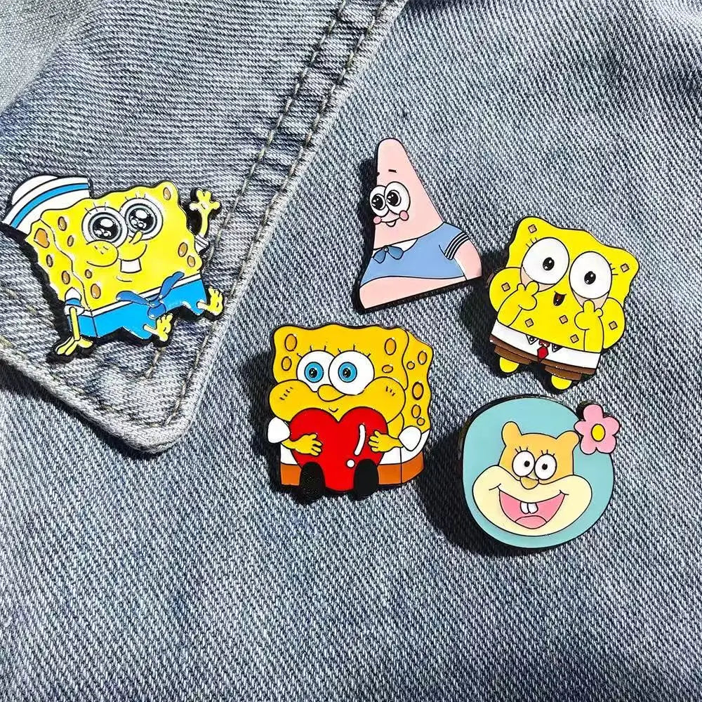 11 PCS Cartoon Anime Enamel Pins Set Funny Animation Good Friend Metal Brooch Badges Jewellery Accessories for Gifts