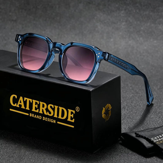 CATERSIDE New Retro Punk Square Sunglasses Men Small Frame Personalized Design Sun Glasses for Women Travel Party Festival Gift