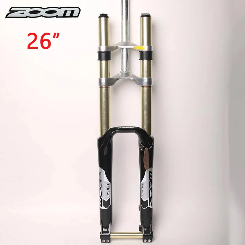 ZOOM 26" MTB Bike Suspension Fork 1-1/8" Aluminium DH680 Bicycle Fork 110*20mm TA Lockout Disc Brake Fork Cycling Parts