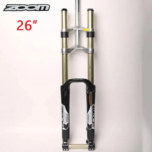 ZOOM 26" MTB Bike Suspension Fork 1-1/8" Aluminium DH680 Bicycle Fork 110*20mm TA Lockout Disc Brake Fork Cycling Parts