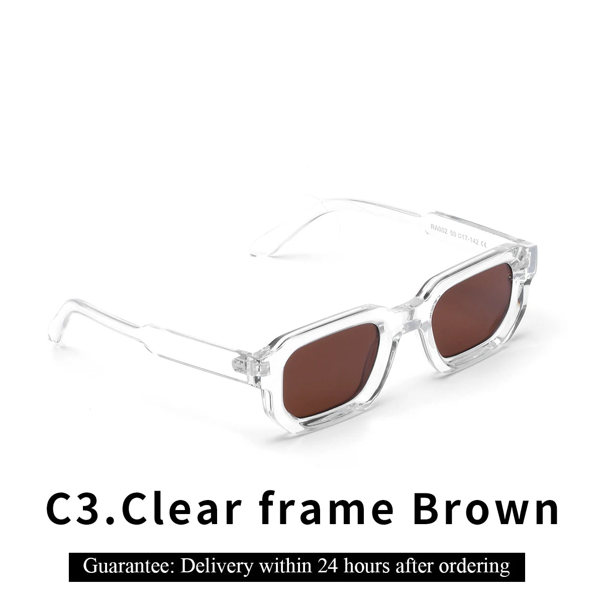 Ruiao Men Vintage Rectangle Frame Sunglasses Fashion Retro Sun Glasses Luxury Brand Design UV400 Shades Eyewear Women Sun Glasse