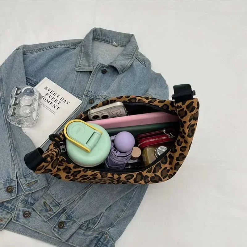 Leopard Print Crossbody Bags for Women Corduroy Casual Shoulder Tote Bags Ladies Sac A Main Femme Designer Luxury Handbags 2026