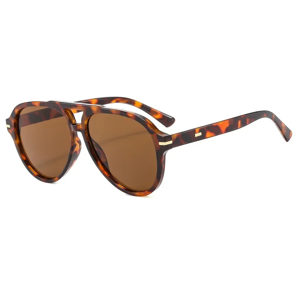 JNPCXI Square Pilot Shades Sunglasses Women Retro Red Vintage Double Bridge Sun Glasses Unisex Driving Eyewear
