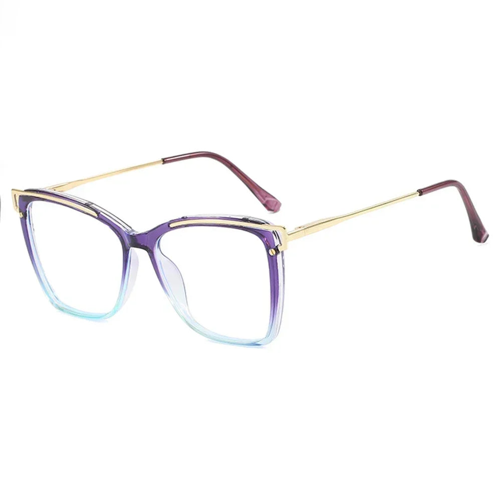JNPCXI TR90 Anti-Blue Light Retro Women Glasses Frames Oversize Optical Eyeglasses Frame