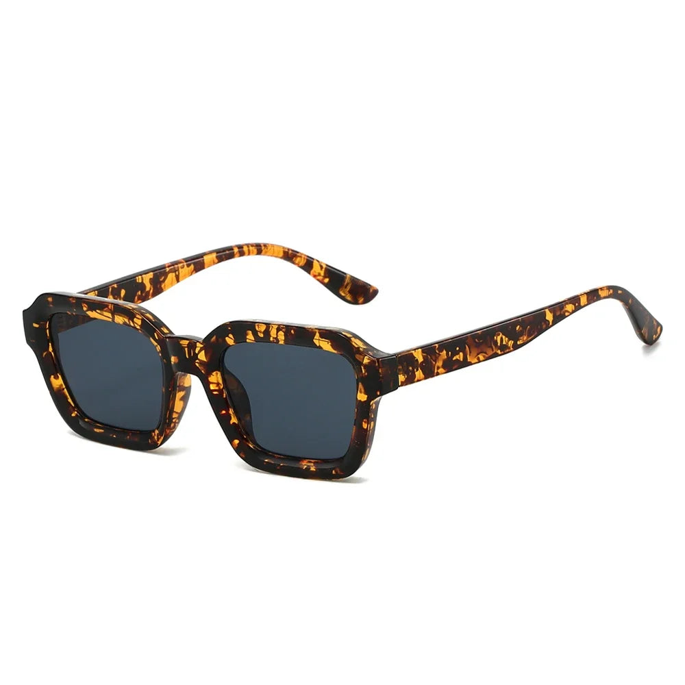 JNPCXI New Men Vintage Rectangle Frame Sunglasses Fashion Retro Sun Glasses Luxury Brand Design UV400 Shades Eyewear Women