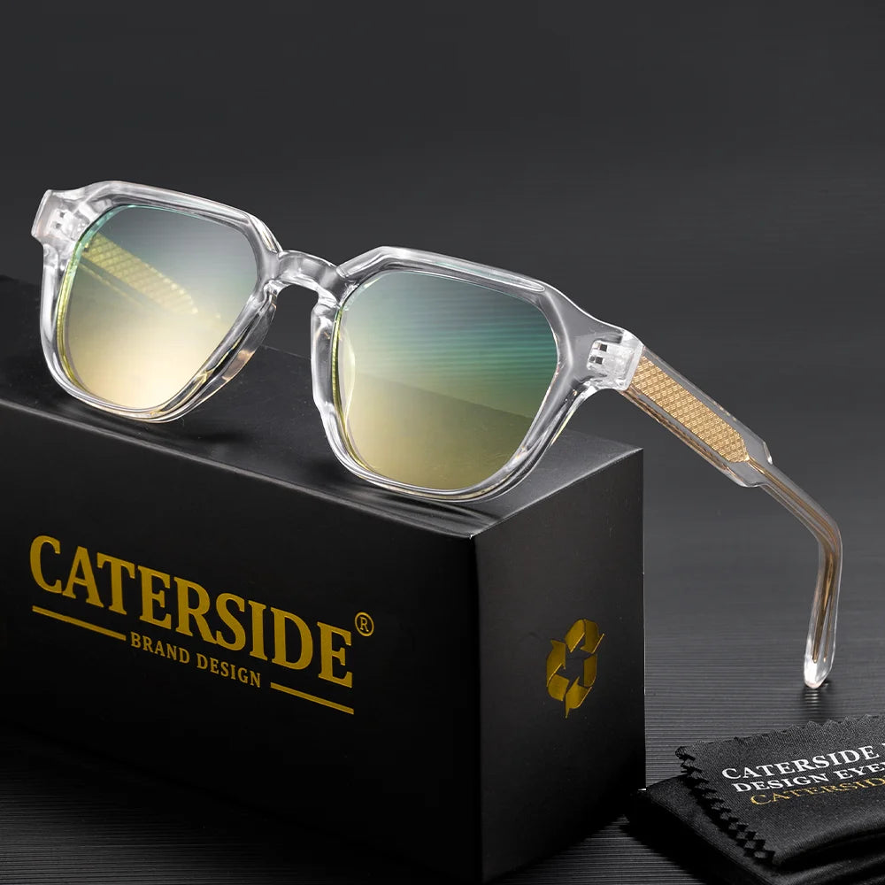 CATERSIDE Fashion Men's Sunglasses Square Frame Luxury Brand Design Sun Glaasses Women's Outdoor Travel Beach Glasses Uv400