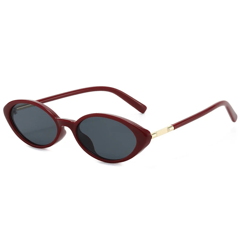 JNPCXI Fashion Small Cat Eye Women Sunglasses Shades Clear Lens Frame Men Punk Leopard Green Oval Sun Glasses UV400