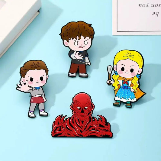 4PCS Cute Q-version Cartoon Enamel Pins Cartoon Women's Brooches Men Lapel Pins Badge on Backpack Costume Accessories Jewelry Gi