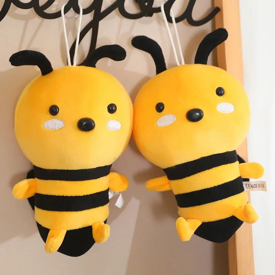 2 Sizes Lovely Cartoon Bee Plush Toys Chubby Stuffed Cute Bee Pendants Doll Kawaii Decor For Window/Door/Car Funny Gift