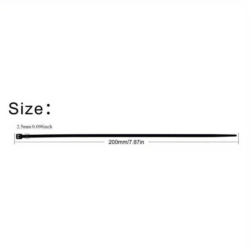 2.5×200mm Size 100Pcs/Bag Multicolor Slef-Locking Nylon Cable Tie Quickly Bundle Plastice Loop Wire Wrap Zip ties