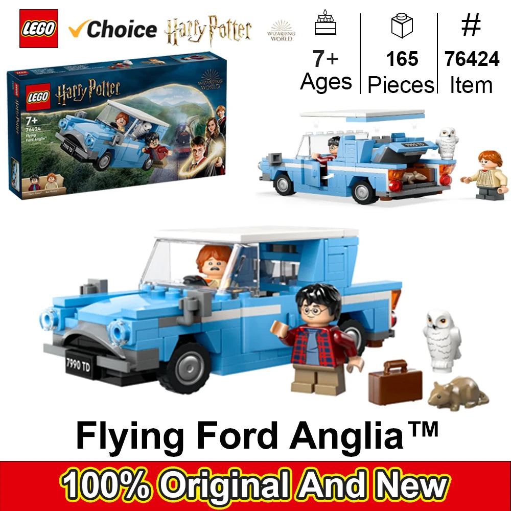LEGO 76424 Harry Potter Flying Ford Anglia, Buildable Car Toy with 2 Minifigures