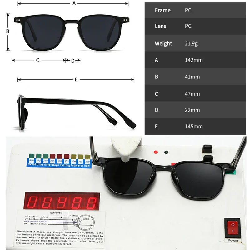 JNPCXI Square Men Sunglasses Fashion Shades Quality UV400 Retro Rivets Women Luxury Gray Sun Glasses