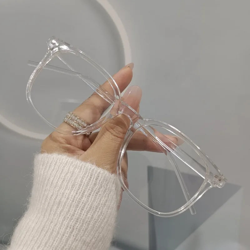 1/2pcs Minimalist Square Frame Glasses with Clear Lenses - Elegant Black Rim Design for Women and Men, Ideal for Computer Use
