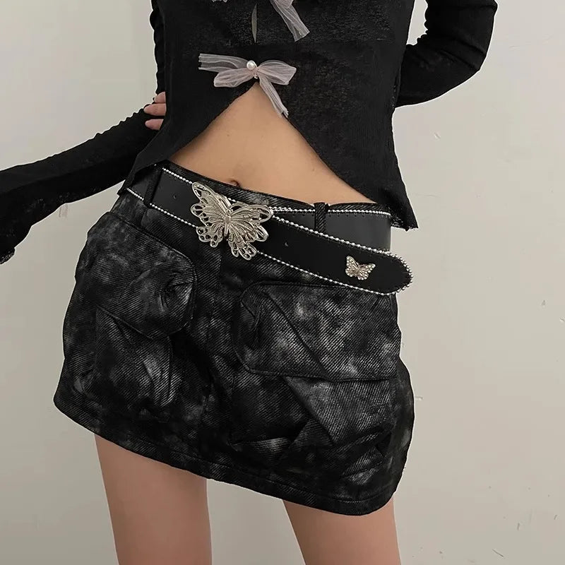 Barbie Pink Millennial Spice Y2K N Girdle 2024 New Butterfly Belt With Jeans Belt