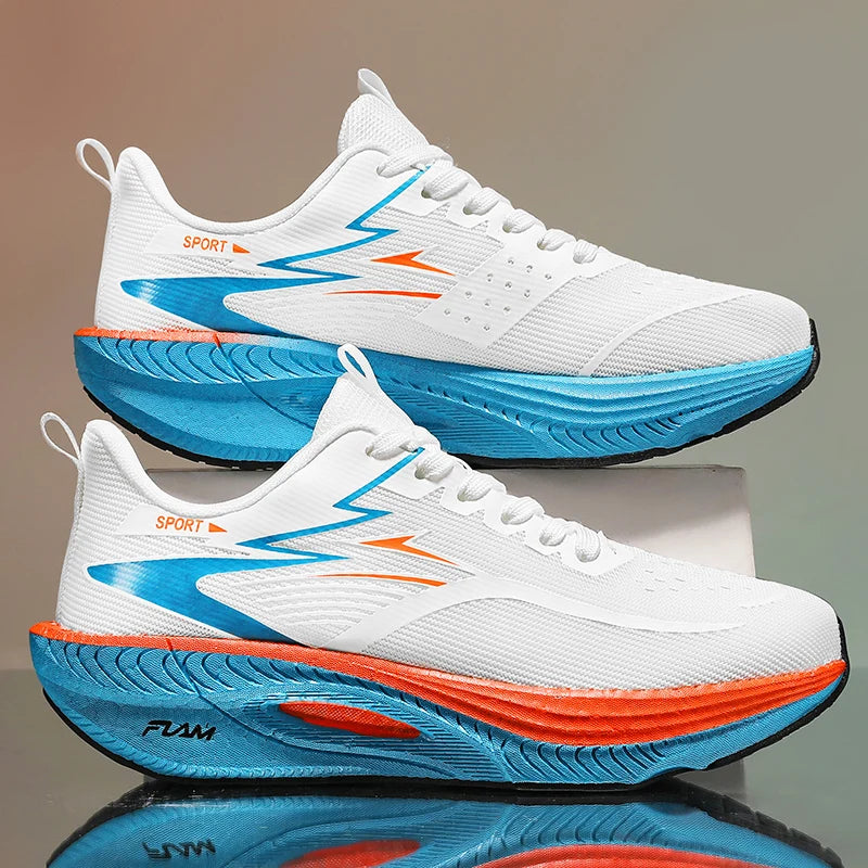 Sports Running Shoes Men Marathon Carbon Board Air Cushion Breathable Lightweight Women's Comfortable Athletic Nonskid Sneakers