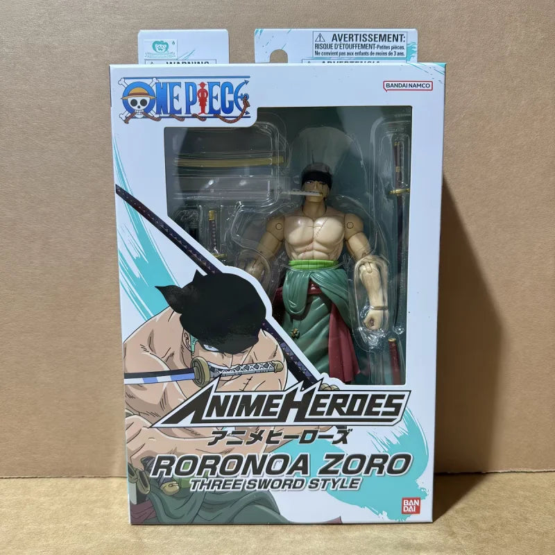 Special Offer16cm Genuine Bandai One Piece Anime Heros Series Action Figure Luffy Roronoa Zoro Sanji Collectible Joint Mobile Do