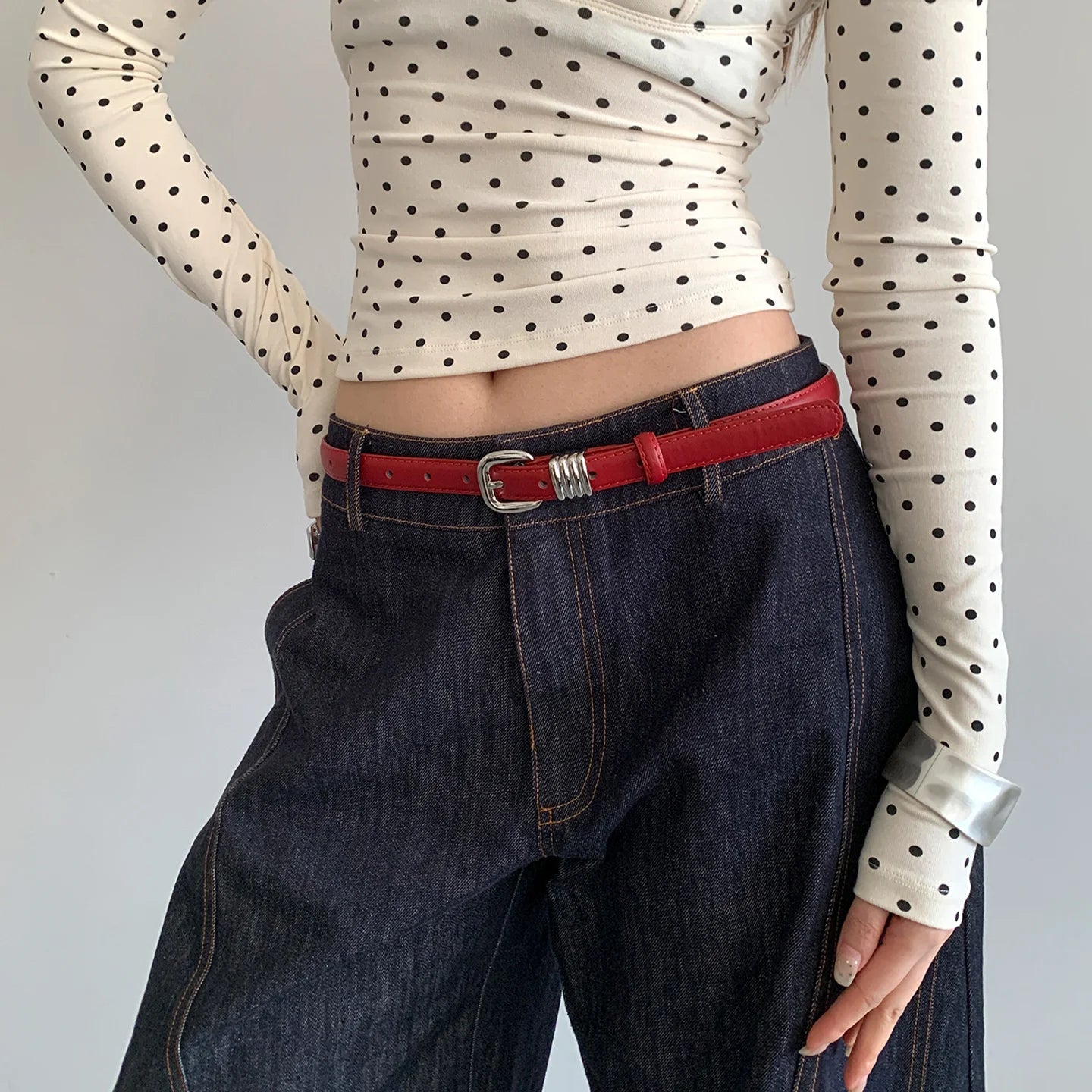 Fine Leather Belt With Skirt High-End Jeans With Waist Accessories Versatile Street Retro Belt For Women