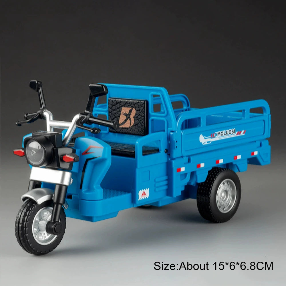 1:15 Alloy Tricycle Models Diecast Cars Toys Wheels Turned Baffle Can Lowered Rear Wheel Return Force Motorcycle for Friend Gift