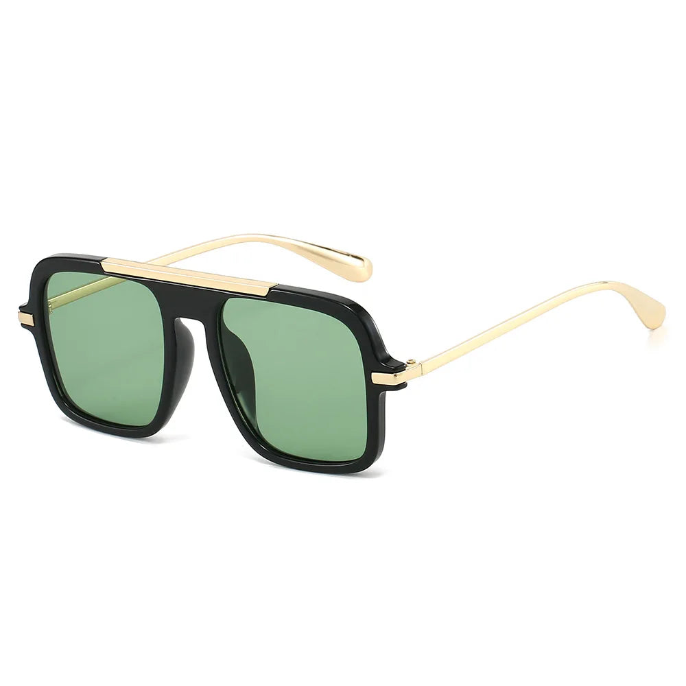 JNPCXI New Square Women Sunglasses Fashion Shades UV400 Retro Trending Leopard Green Gradient Men Sun Glasses