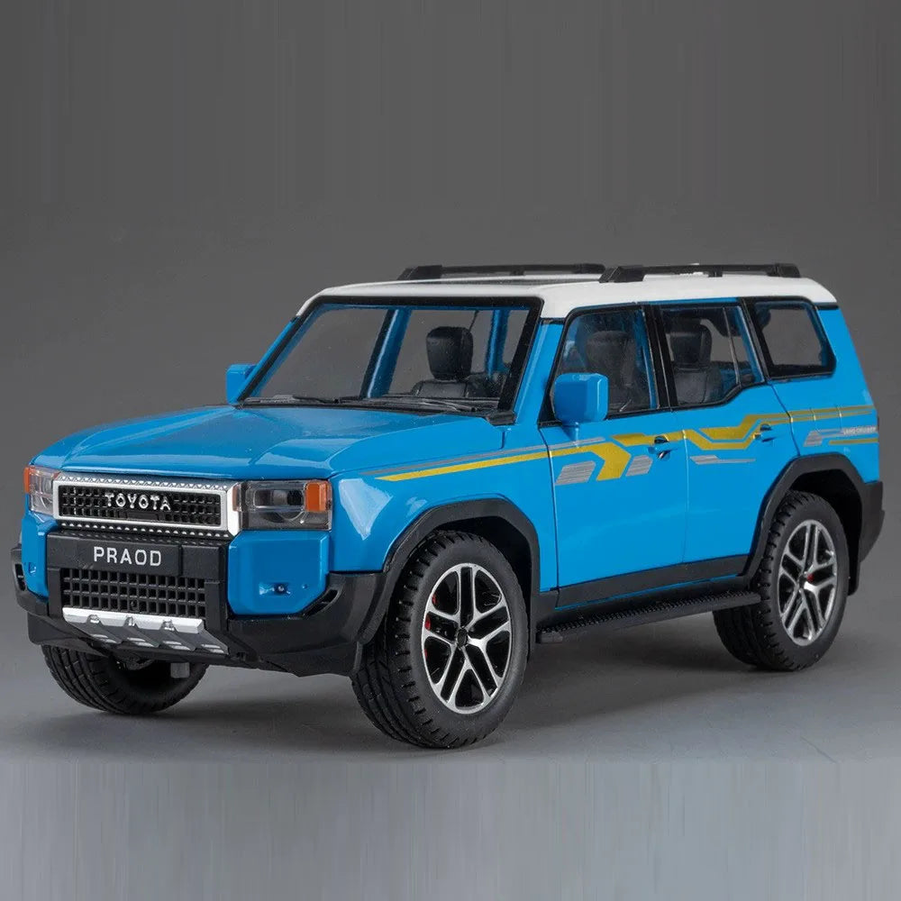 1:24 FJ Cruiser Prado LC250 Car Model Alloy Diecast Toy Doors Opened Sound Light Pull Back Miniature Cars Exquisite Collectibles