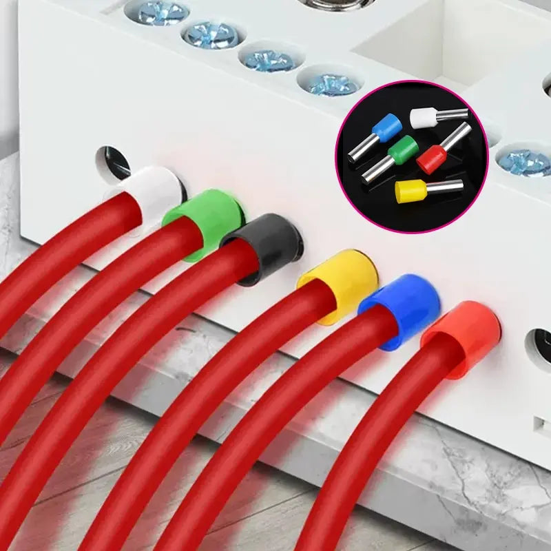 400 Pcs Durable Wire Connect Insulated Connector Crimp Terminator Cold Pressed Insulated Termina E0508 7508 1008 1510 2512 4012