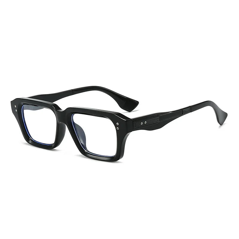 JNPCXI New Retro Square Rivets Men Sunglasses Shades UV400 Fashion Green Green Women Clear Lens Frame