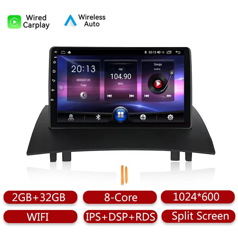 Android Radio For Renault Megane 2 2002-2009 Wireless Carplay Car Multimedia Player GPS Navigation 4G