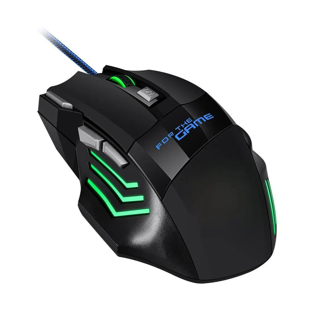 PC Hyperspeed USB Gaming Mouse RGB Backlit Ergonomic Mice 7D Esports Wired Mouse