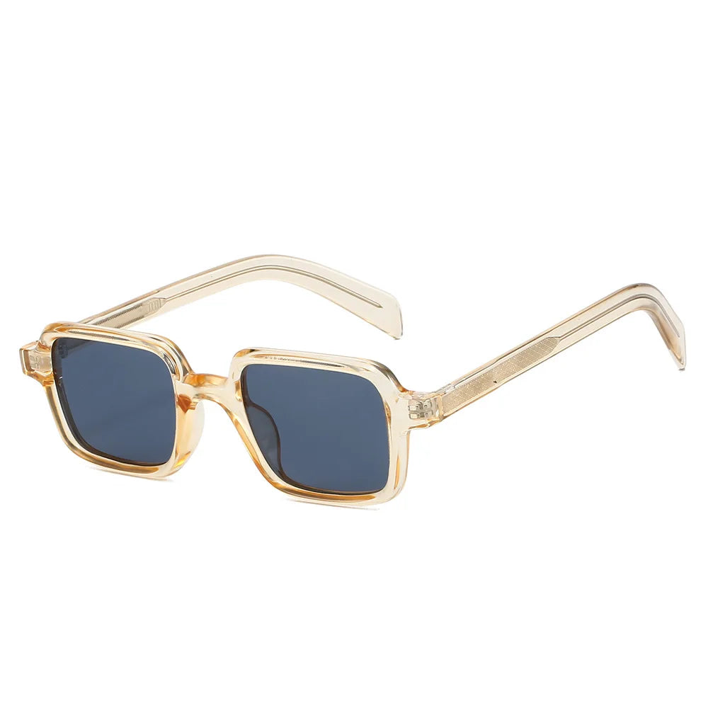 JNPCXI New Square Quality Sunglasses Women Shades UV400 Retro Trending Rivets Men Gradient Sun Glasses